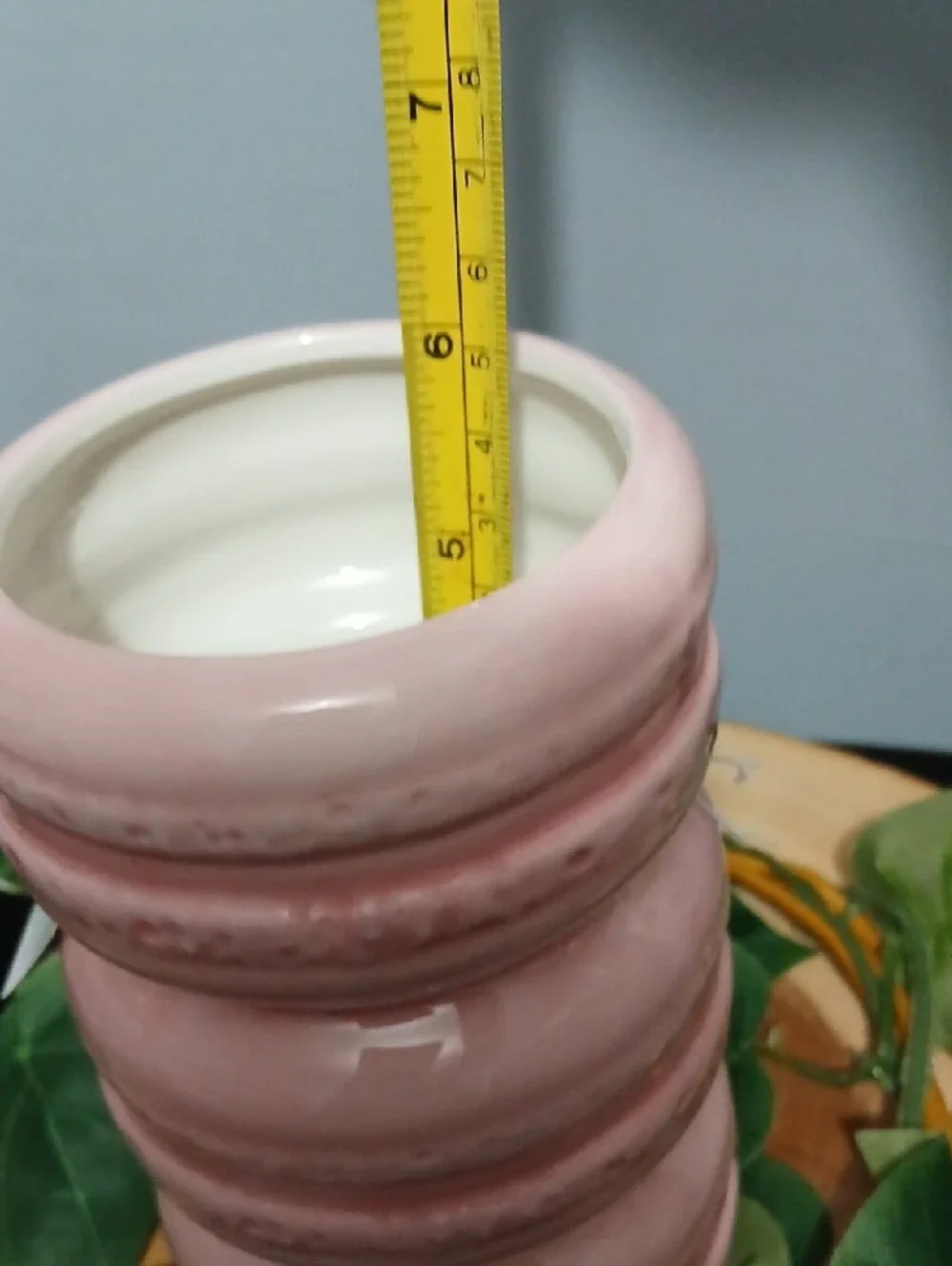 Pink Ceramic Stacked Macaron Vase / Holder- Home Accents NWT